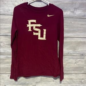 Nike Burgundy Long Sleeve with FSU Emblem